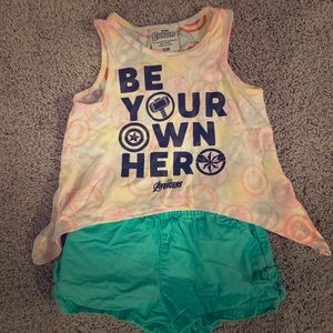 Baby Avengers tank and shorts